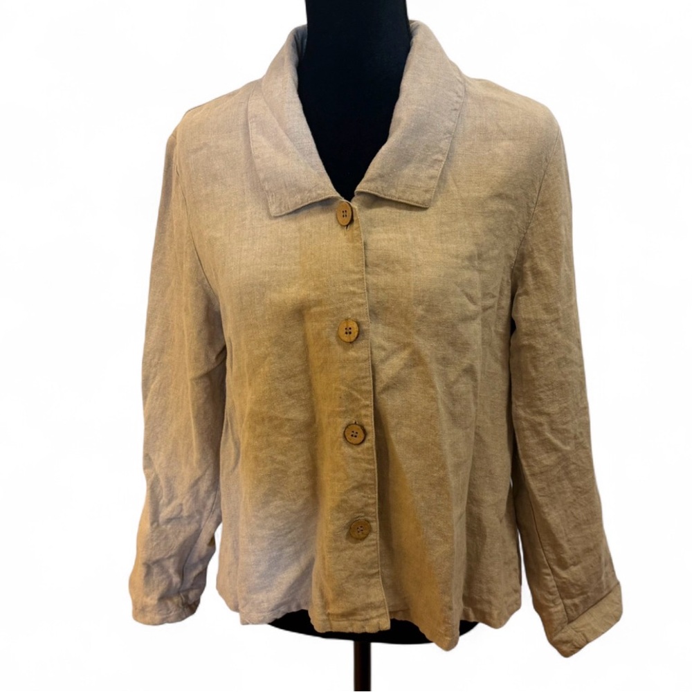 Vintage Valerie Steven’s Beige/Tan Linen Jacket Size Small
